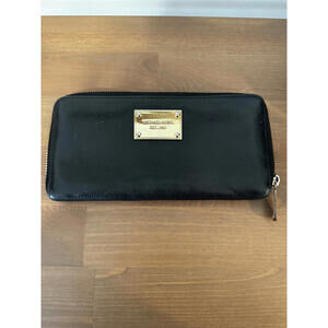 Michael Kors Black Leather Zip-Around Wallet